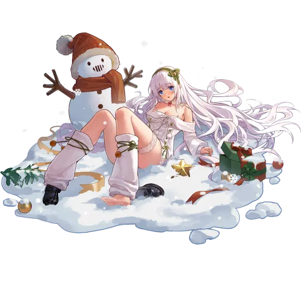 战舰少女R - 南达科他(BB-57) - 换装 - 向雪花，许下心愿 - 大破立绘