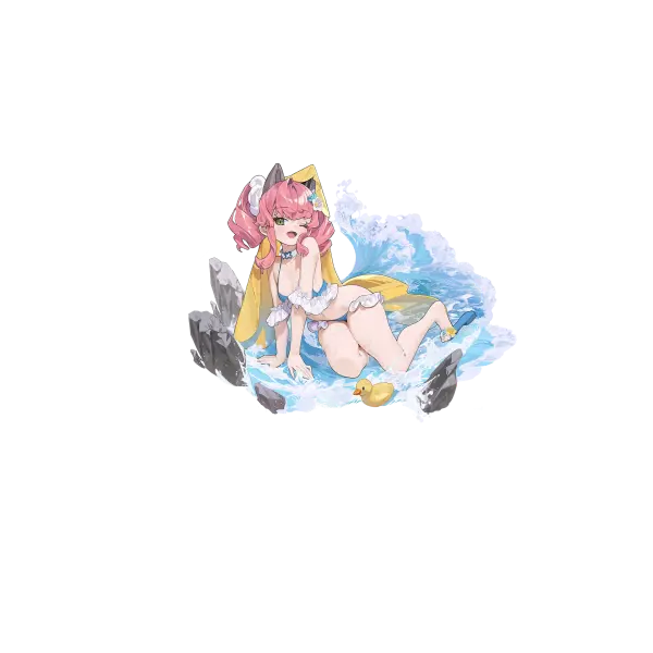战舰少女R - U-1206 - 换装 - 惬意一夏 - 大破立绘
