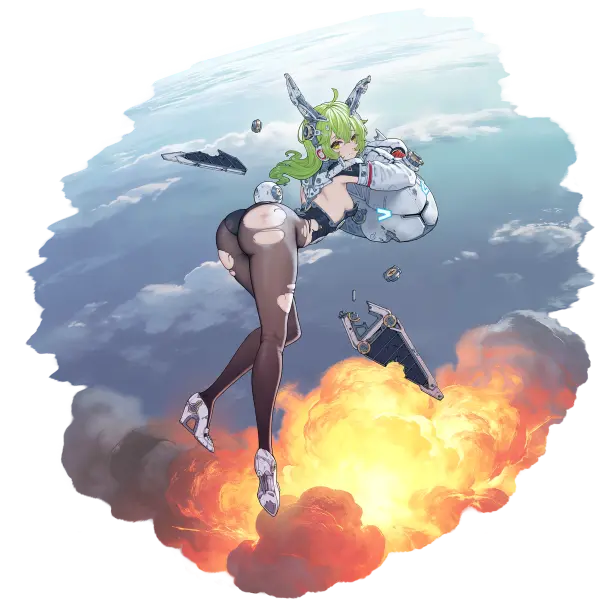 战舰少女R - 谦逊 - 换装 - 飞云之上 - 大破立绘