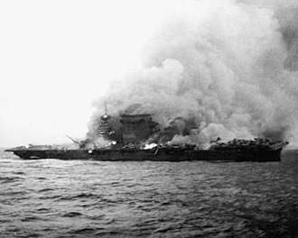 文件:330px-USS Lexington (CV-2) burning and sinking on 8 May 1942 (NH 51382).jpg