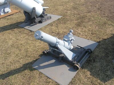 俄罗斯陶里亚蒂市伏尔加技术博物馆的BMB-1反潜迫击炮。