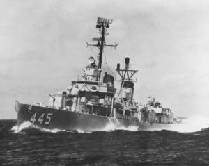 USS Fletcher (DD-445) underway at sea, circa the 1960s (NH 68912).jpg