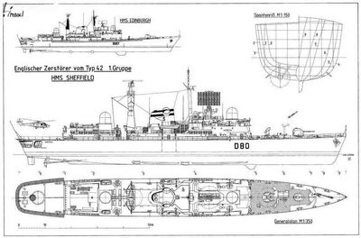 42型驱逐舰轮廓线图