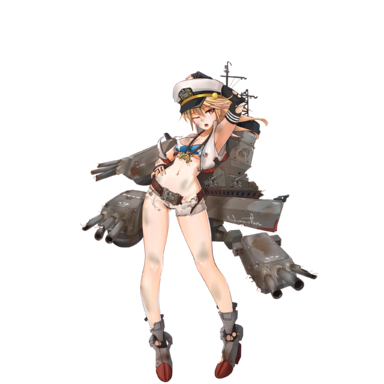 战舰少女R - 休斯顿 - 大破立绘