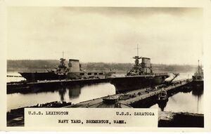 USS Lexington (CV-2) and USS Saratoga (CV-3) Bremerton Washington 22 September 1928.jpg