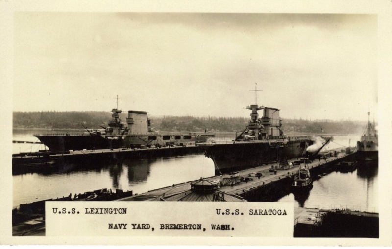 文件:USS Lexington (CV-2) and USS Saratoga (CV-3) Bremerton Washington 22 September 1928.jpg