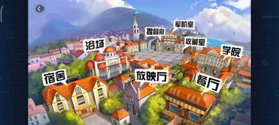 游戏中的港区功能界面。