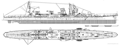 阿贺野型巡洋舰轮廓线图