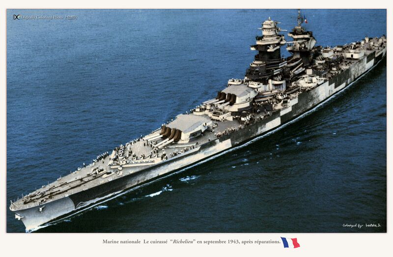 文件:Richelieu Battleship 1943 colorized.jpg