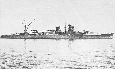 1943年1月阿贺野号在特鲁克泊地
