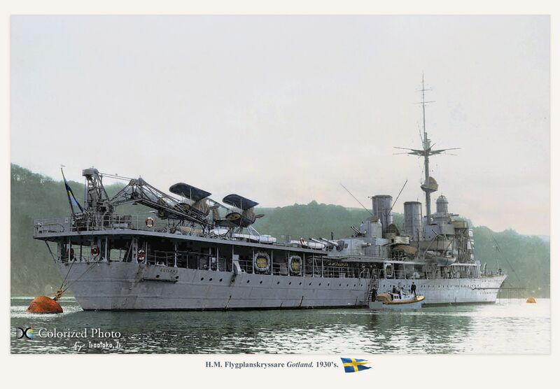 文件:HSwMS Gotland 1930s colorized.jpg
