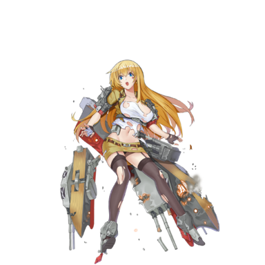 战舰少女R - 加利福尼亚·改 - 大破立绘