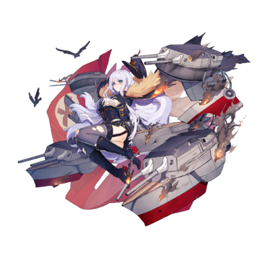 战舰少女R - 乌尔里希·冯·胡滕 - 大破立绘