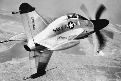 XFY-1弹簧高跷在试飞，1954年。