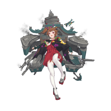 战舰少女R - 日向·改 - 大破立绘