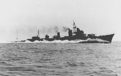 1943年5月5日最后一次公试中全力冲刺的岛风