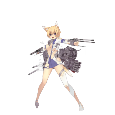 战舰少女R - 弗莱彻·改 - 大破立绘