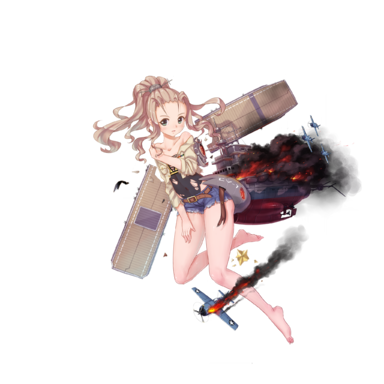 战舰少女R - 黄蜂(CV-7) - 大破立绘