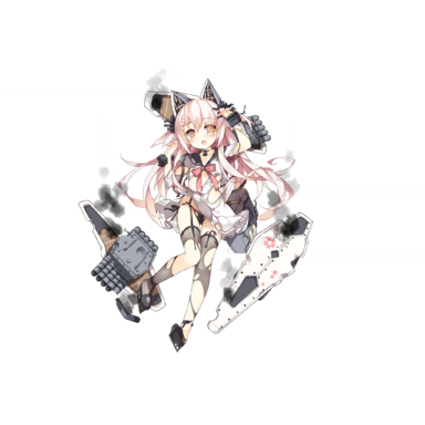 战舰少女R - 岛风(岛风型驱逐舰) - 大破立绘