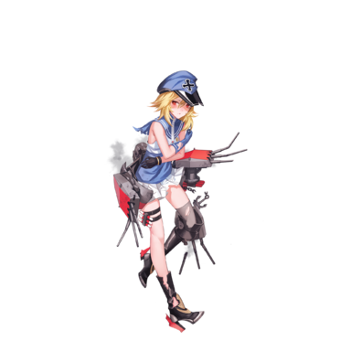 战舰少女R - 莱比锡 - 大破立绘