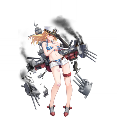 战舰少女R - 休斯顿·改 - 大破立绘
