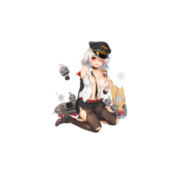 战舰少女R - 齐柏林伯爵 - 大破立绘