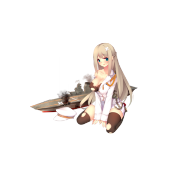 战舰少女R - 列克星敦(CV-2)·改 - 大破立绘