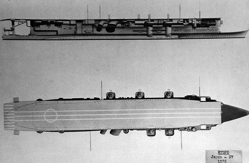文件:Japanese aircraft carrier Ryujo, diagrams, 1935 (26878695392).jpg
