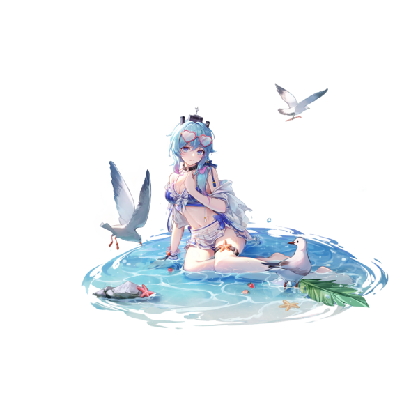 战舰少女R - 深雪 - 换装 - 夏日绮想曲 - 大破立绘