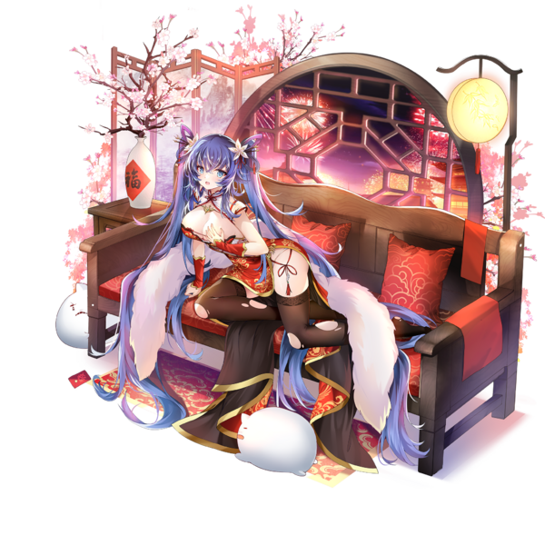 战舰少女R - 费拉迪D - 换装 - 耀红装 - 大破立绘