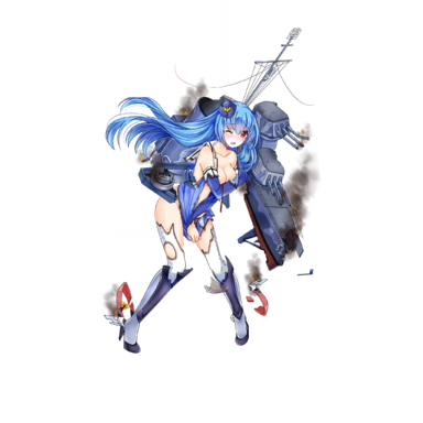 战舰少女R - 昆西·改 - 大破立绘