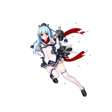 战舰少女R - 吹雪·改 - 大破立绘