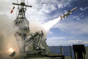 USS Coronado Launches First Over-The-Horizon Missle Using a Harpoon Block 1C Missile in Pacific Ocean, July 19, 2016.jpg