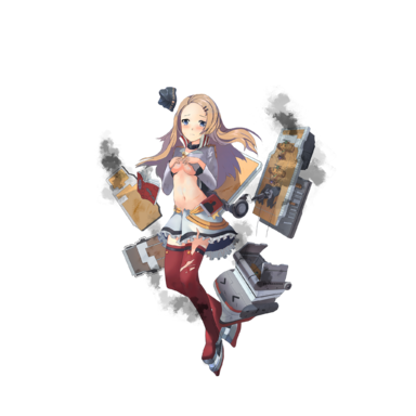 战舰少女R - 兰利 - 大破立绘