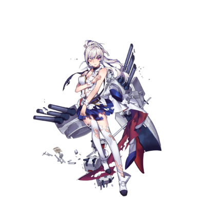 战舰少女R - 马萨诸塞 - 大破立绘