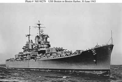 1943年6月30日刚刚服役的波士顿号