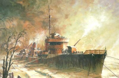 1941年，历战在列宁格勒前线，油画。