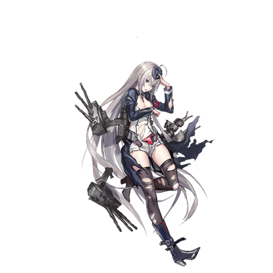 战舰少女R - 卡尔斯鲁厄·改 - 大破立绘