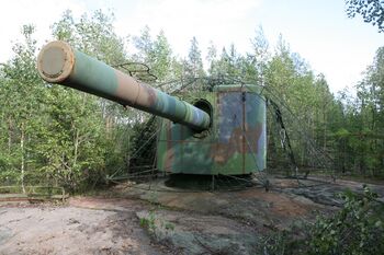 先位于瑞典北博腾的古斯塔夫五世152mm博福斯副炮